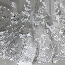 GLace 1Y/лот черно-белая 3D бабочка Водорастворимая кружевная вышивка ткань для женщин платье свадебные аксессуары TX1254