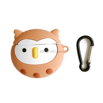 

Cartoon Owl Style Protective Case Silicone Cover for Airpods 1/2 with Carabiner
