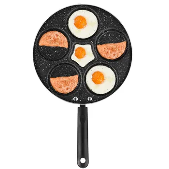 

Free Shipping Five-hole Frying Pot Thickened Omelet Pan Non-stick Egg Pancake Steak Pan Cooking Egg Ham Pans Breakfast Maker