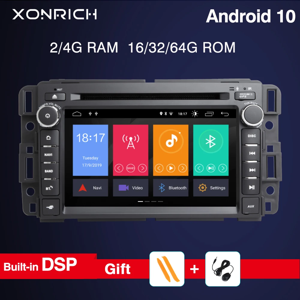 4GB DSP 2Din GPS Radio Android 10 Car DVD Player for GMC Sierra Yukon Denali Acadia Savana Chevrolet Express Traverse Equinox CD |
