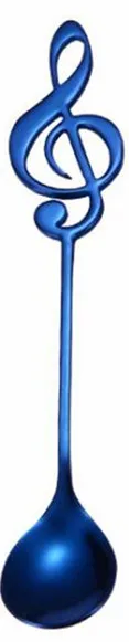 blue Note Shaped кофейная ложка из нержавеющей стали чайная ложка с длинной ручкой столовые приборы домашняя кухонная посуда для питья десертное Мороженое ложка - Цвет: blue