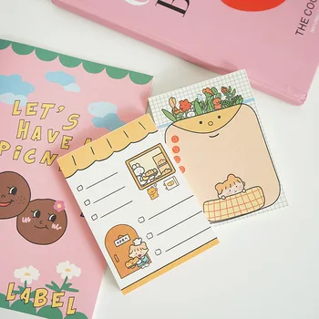 

INS Korean Style Cute Cartoon GIRL'S Heart Notebook Students Hand Account Schedule Record Form Message Note Paper