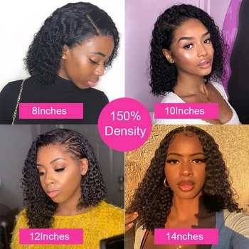 

Raw Indian Curly Wig Deep Wave Lace Front Wig Curly Bob Lace Front Wig 13x4 Lace Frontal Human Hair Wigs Sale For Black Women