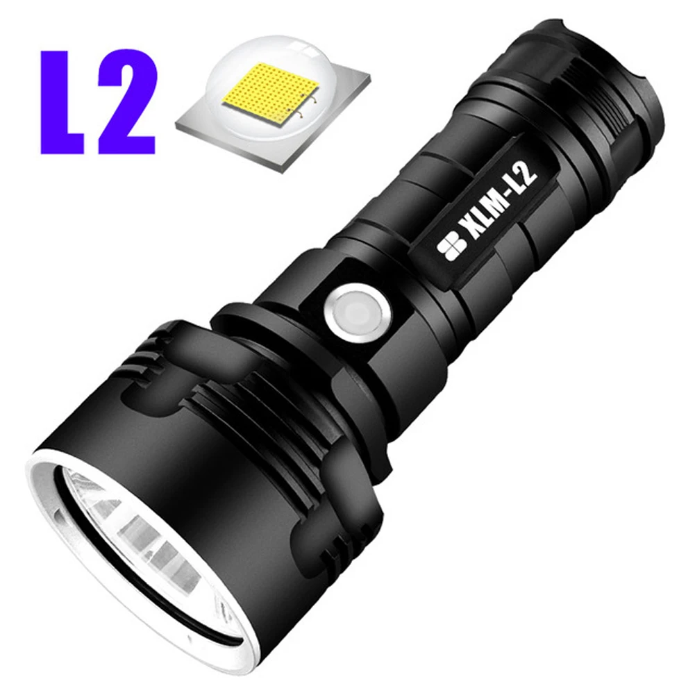 Супер мощный светодиодный фонарь L2 XHP50 тактический фонарь USB Перезаряжаемый Linterna водонепроницаемый фонарь ультра яркий фонарь для кемпинга - Цвет: Battery not included