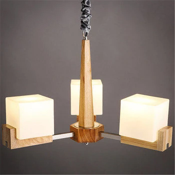 

3/5/8 Head Simple & Modern Wooden Dining Room Pendant Light Glass Wood Decocation Cafe Light Light Dining Lamp Free Shipping E27