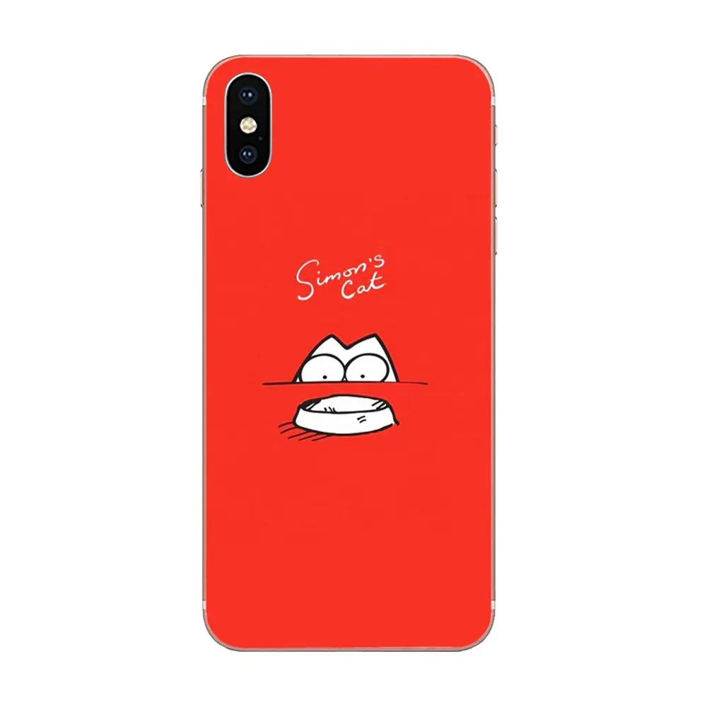 Забавный Милый Белый Кот Саймона для Apple iPhone 4 4s 5 5C 5S SE 6 6S 7 8 Plus X XS Max XR TPU чехол