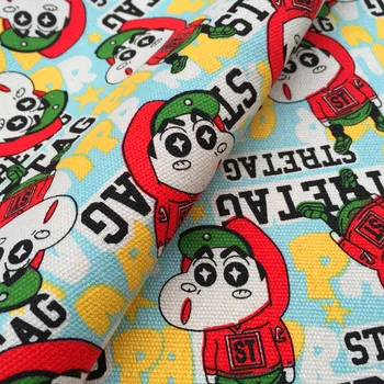 

patchwork Canvas fabric cartoon Lovely Crayon Shin-chan fabric for Tissue Kids Bedding home textile school bag for Sewing