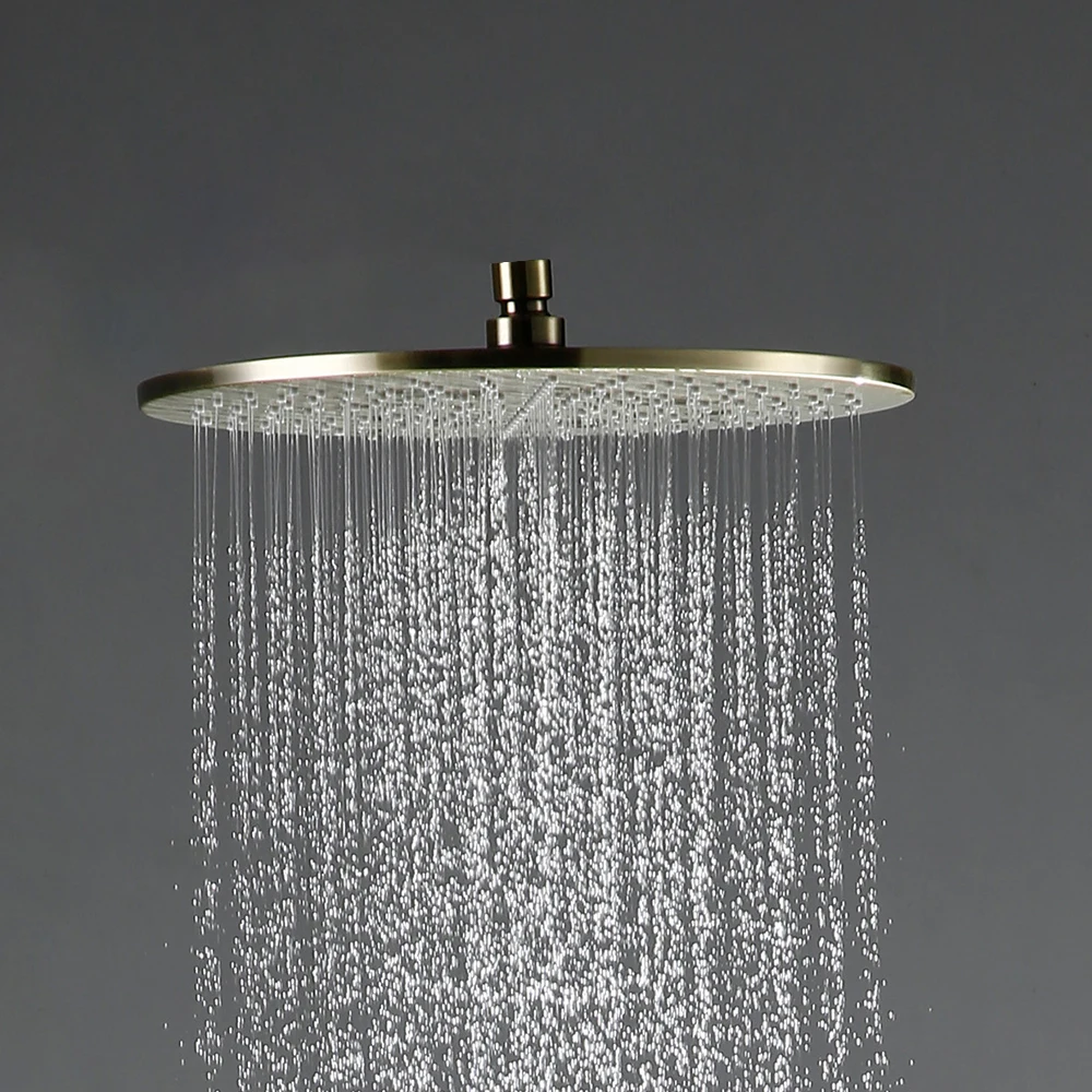 Wall Rian Shower Head Only Brass Balck Chrome Brushed Rose Gold Shower Bathroom Without Arm