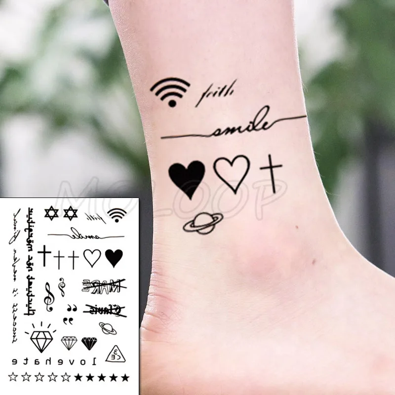 

Cross Hexagram Stars Diamond Planet Symbol Tattoos Stickers Women Body Waist Arm Art Tattoos Temporary Girls Kids Tatoos Chains