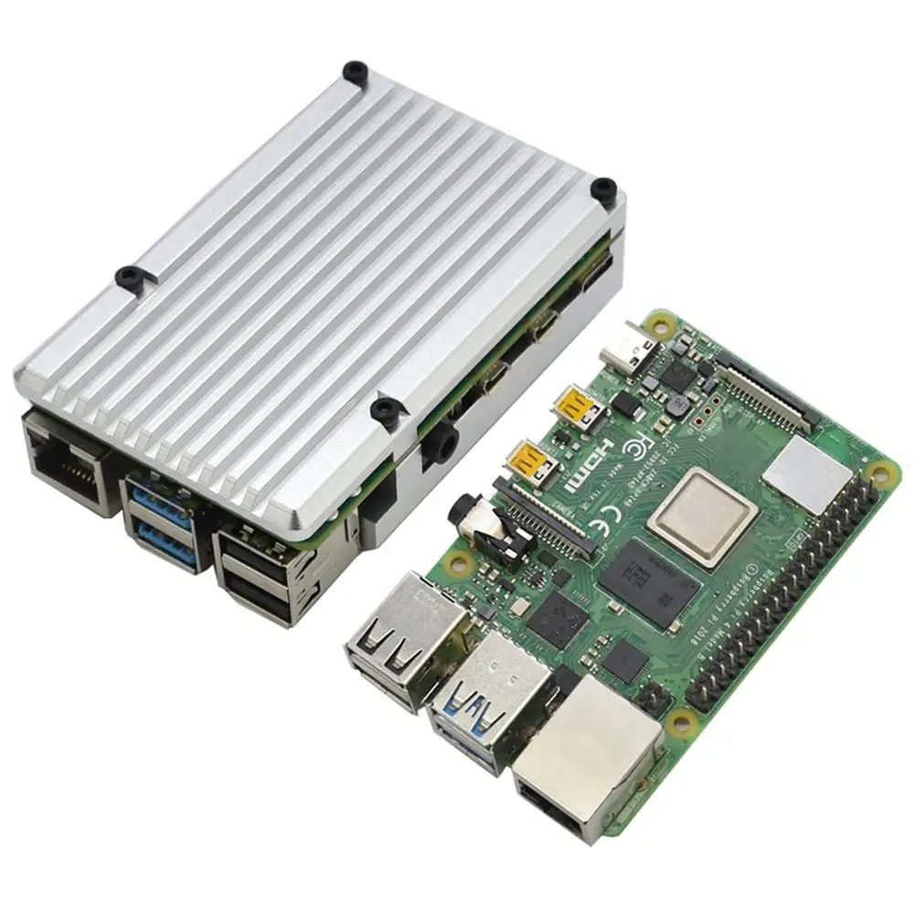 2G ram для Raspberry Pi 4 поколения Модель B Тип компьютерная макетная плата с алюминиевым сплавом CNC металлический чехол Вентилятор охлаждения DIY