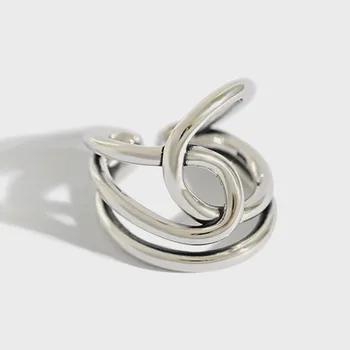 

Flyleaf Do The Old Multi-layer Cross Line 100% 925 Sterling Silver Rings For Women High Quality Fine Jewelry Open Ring Vintage