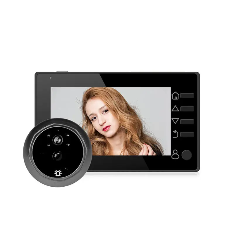 

ABKK-Door Bell Deurbel Met Camera Video Peephole Door Eye 4.3 Inch Tft Lcd Ir Night-Vision 3 Modes Video Recording Photos Taking