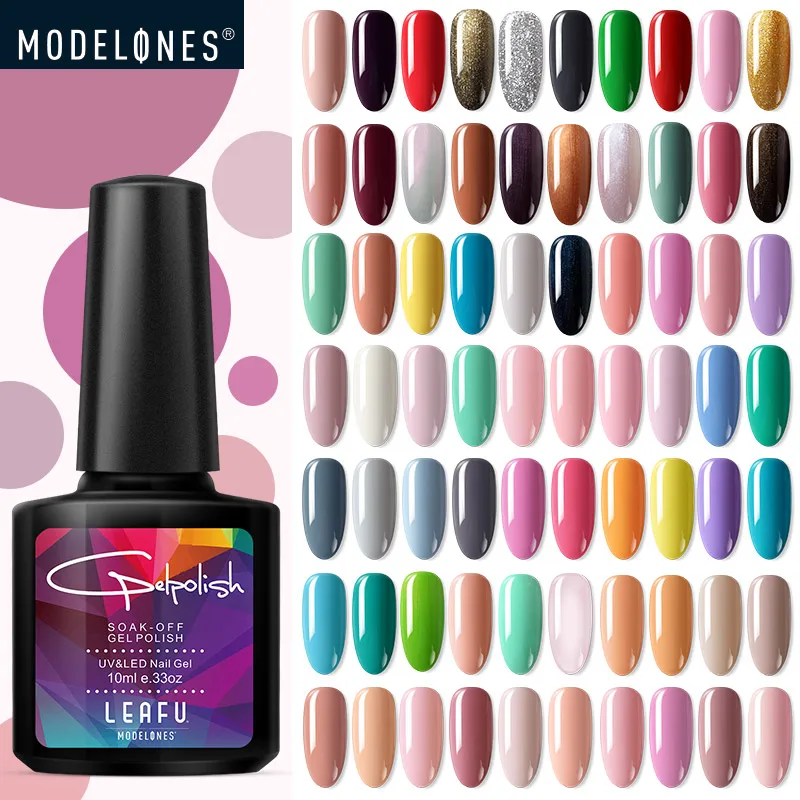 Modelones 10 мл Гель-лак долговечный для маникюра салонного УФ-лак ногтей блестящий
