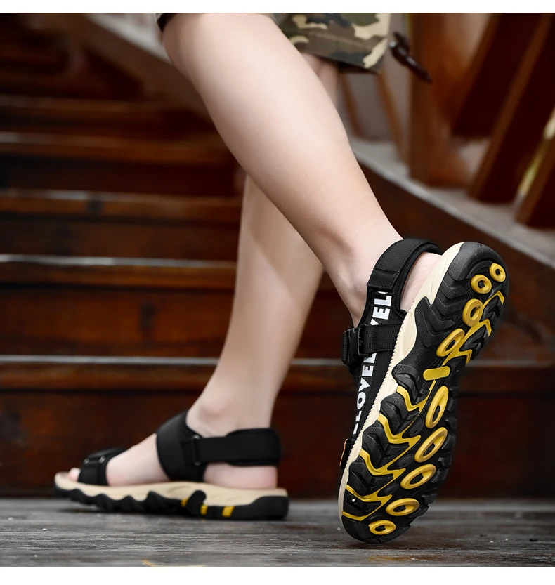 New Fashion Summer Men's shoes Gladiator Sandals Open Toe Platform Beach Sandals Boots Rome Style Canvas Men Sandals