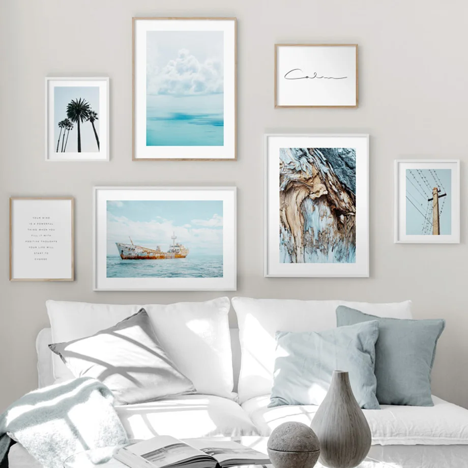 Настенная живопись на холсте с изображением облака кокосового дерева