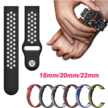 

Soft Silicone 20/22mm Sport Strap For Xiaomi Amazfit Bip Gts Gtr Strap Bracelet For Huami Amazfit Pace Stratos Gtr 42 47mm Strap