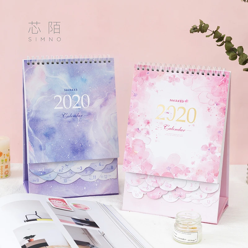 

1 PCS Calendar 2020 Desk Calendar 2019-2020 Cute Calendar 2020 Planner 2020 Office Supplies Stationery Agenda Christmas Gift