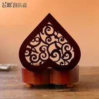 Diy Hand Made Retro Heart-shaped Wind Up Music Box Wooden Music Box Sky City Canon Music Box Creative Birthday Gift 2