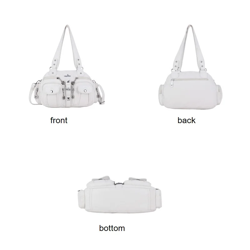 Women Small Handbags Satchel Top-handle Handbag PU Shoulder Bag 8”x11” Dumpling Pack Multi-pockets Shoulder Bags