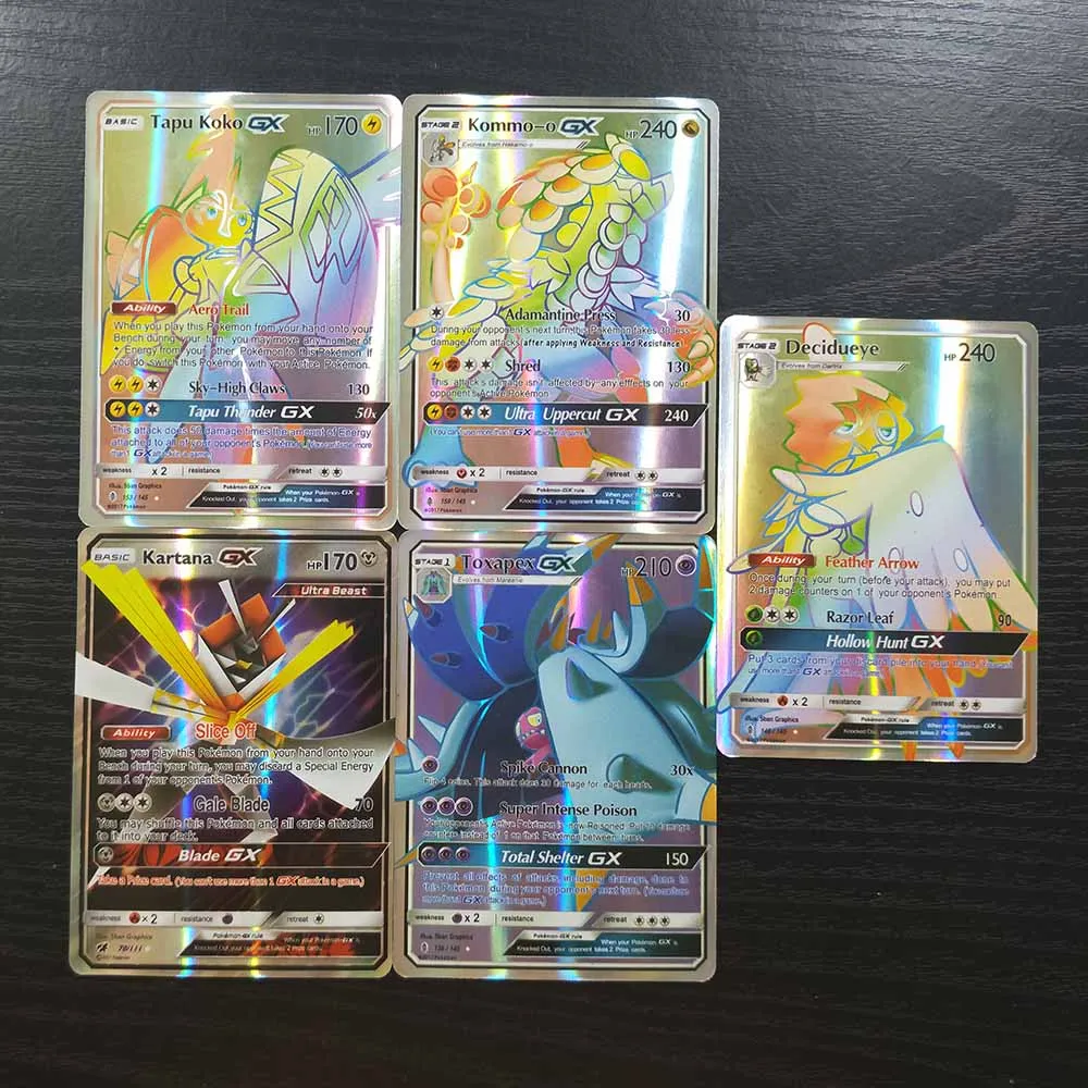 TAKARA TOMY, Покемон, 120 шт., флеш-карты, 115 GX, 5 мега, коллекция, битва, сияющая карточная игра, настольная игра, детские игрушки, подарки