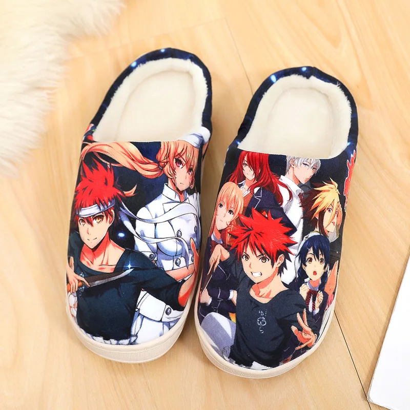 Shokugeki no Soma Обувь для костюмированной вечеринки в стиле аниме «Жемчуг дракона»; зимняя теплая обувь Наруто; мужские и женские плюшевые Нескользящие домашние тапочки для взрослых - Цвет: Shokugeki no Soma