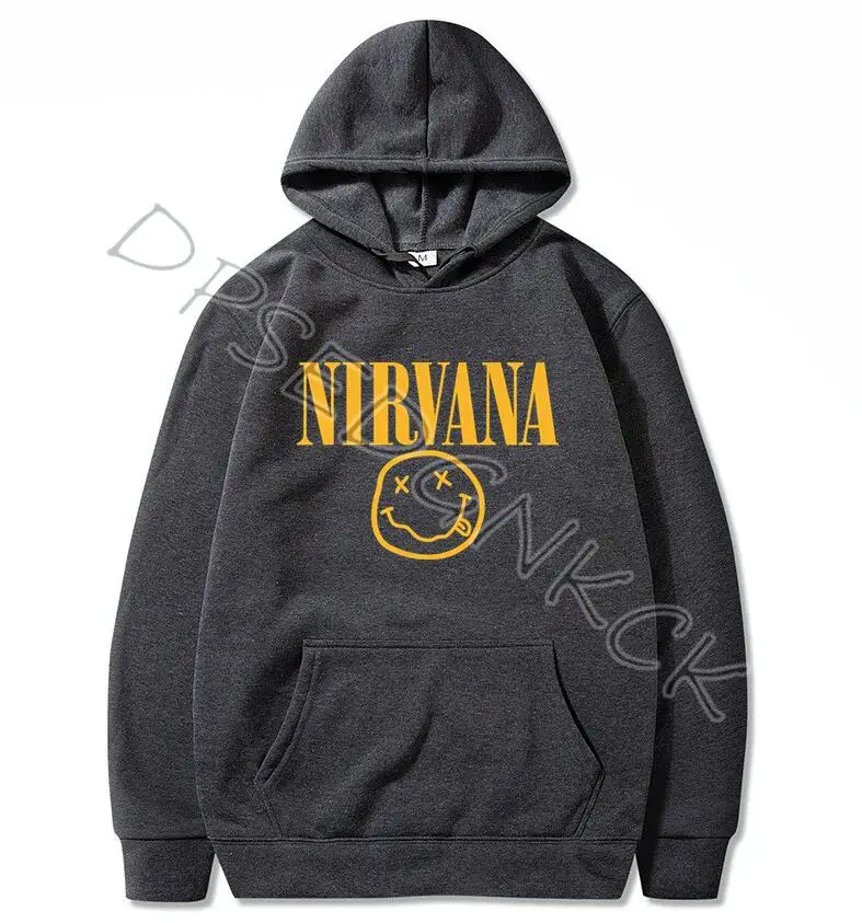 Темно-серый Nirvana, толстовки для мужчин/женщин, весна-осень, с принтом, для мужчин, модные, размер S-3XL, толстовки для мужчин и женщин, толстовка, топы, AO-65 - Цвет: Темно-серый