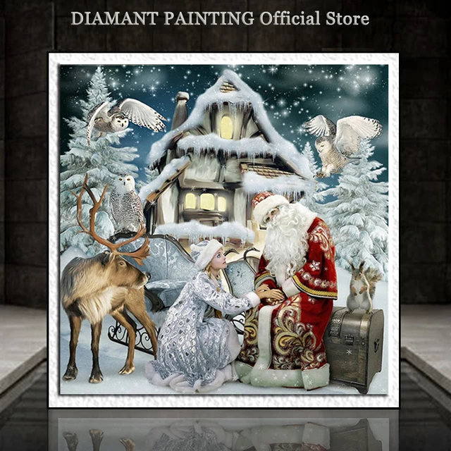 5D DIY Christmas Decor Diamond Painting Round Diamond Painting Table Decor  Santa Desktop Ornament for Home Office Desktop Decor - AliExpress