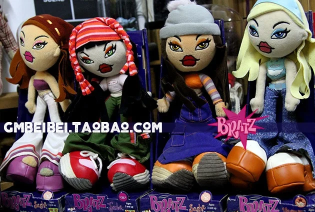 Около 26 см оригинальная Кукла Bratz в штучной упаковке, плюшевая тканевая кукла, встроенный железный провод, лучший подарок для девочки - Цвет: 4pcs different