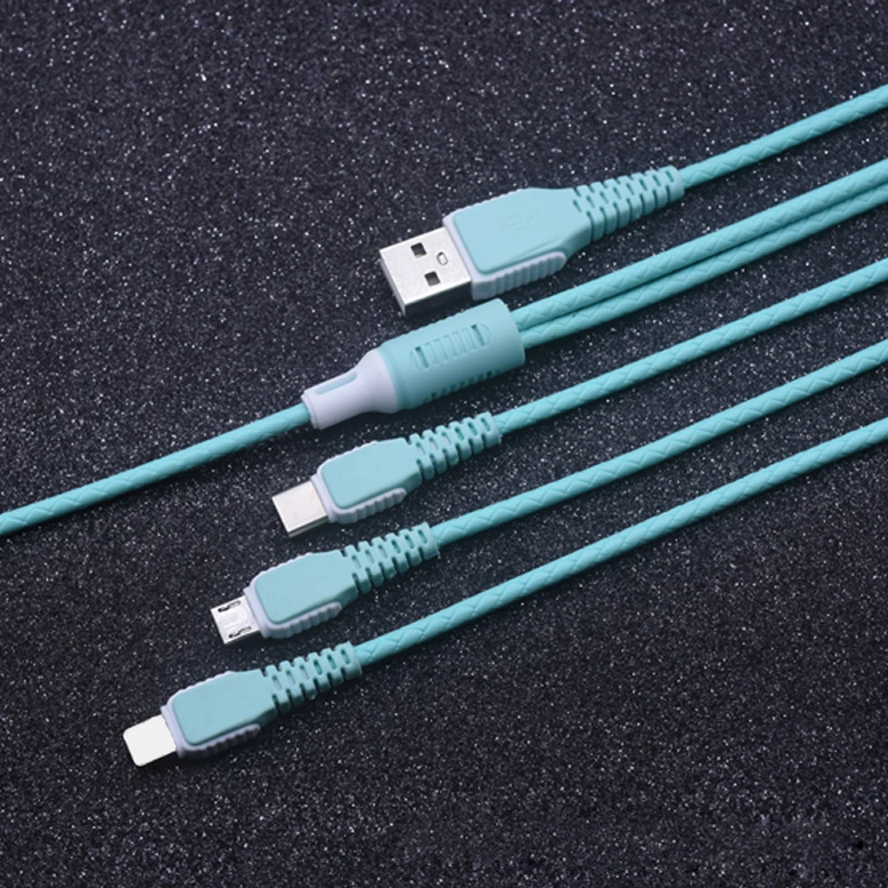 Кабель три в одном для быстрой зарядки и передачи данных 1,2 м для IPhone Micro usb type-c из чистой меди кабель для зарядки один для трех линий передачи данных