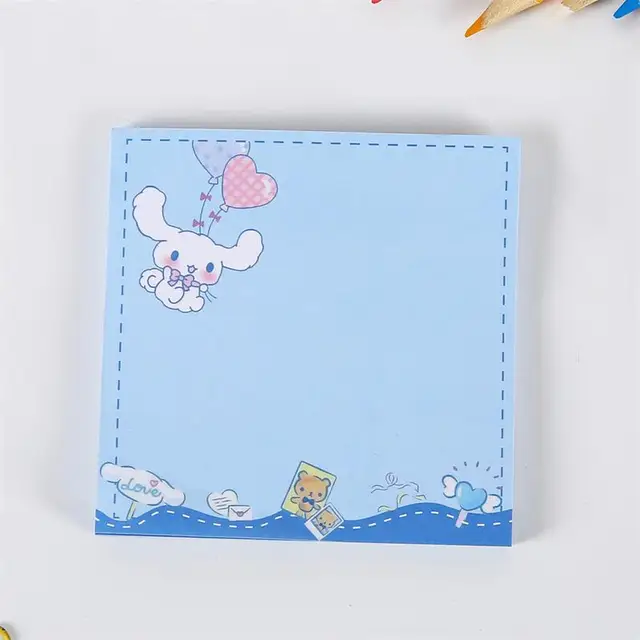 Korean Ins Not Sticky Memo Pads Cartoon Cute Student Message Stationery Office Learn Simple Planner Label Paper Kawaii Tearable Blue Rabbit 3