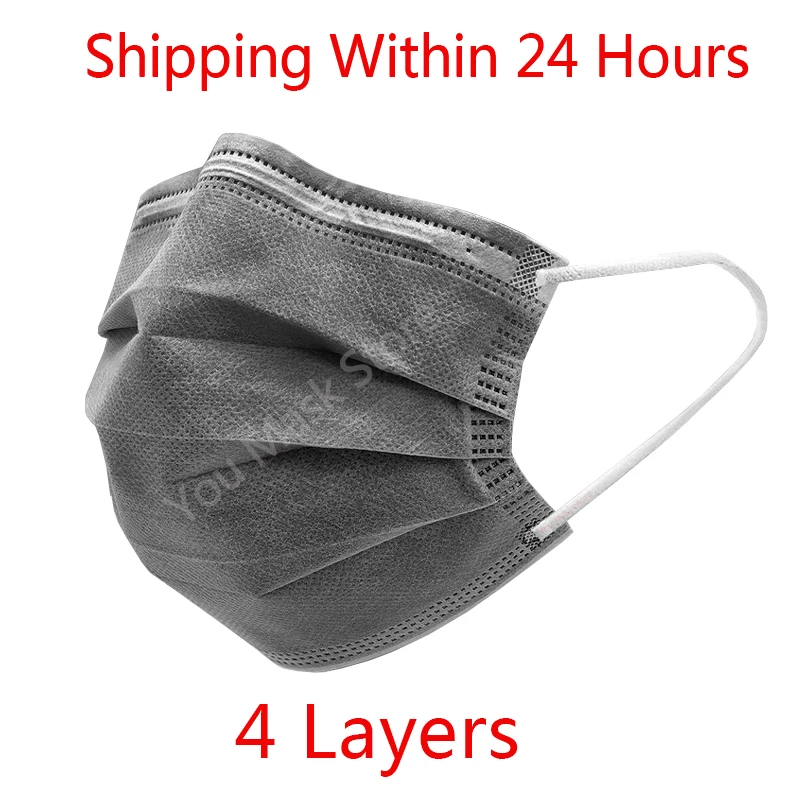 

10pcs/200pcs/ Fashion Mask Disposable Non-Woven Gray Masks 3-Layer Mask High Quality Elastic Earloop Mouth Face Masks
