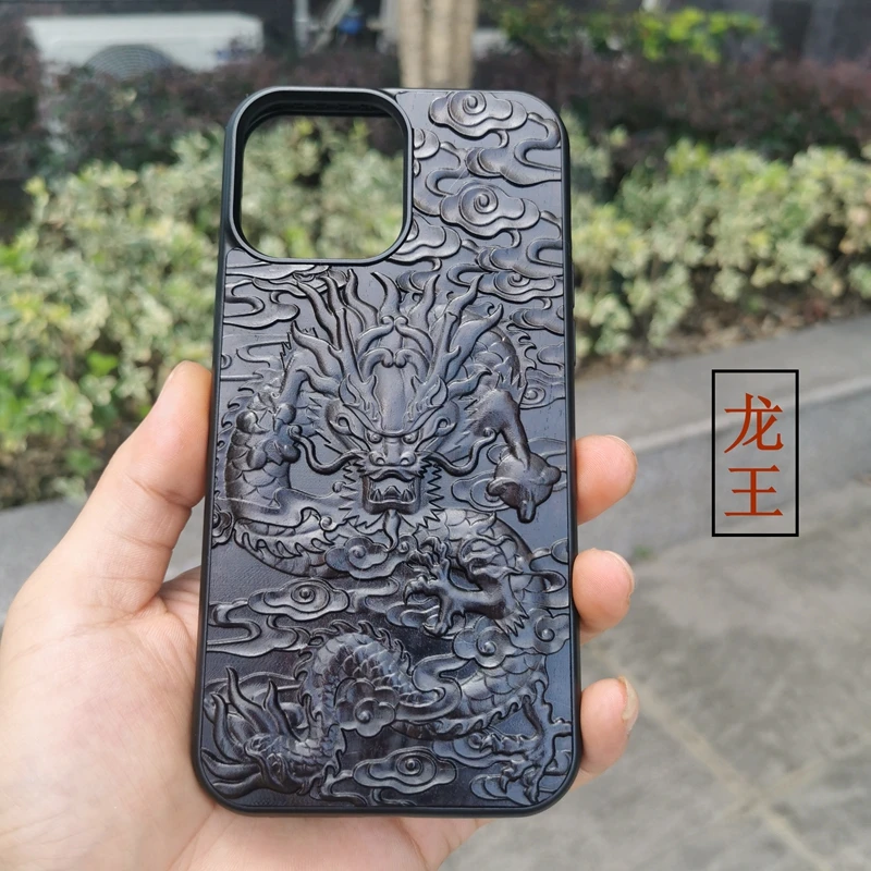 

Case For iPhone 13 Pro Max ebony Black wood 3D Stereo Emboss Carved Wooden TPU Back Cover Case For iPhone 13 iPhone 13 Pro Mini