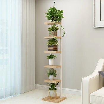 

A Shavings Narrow Shelf Iron Art Multi-storey Indoor Many Function Meaty Green Luo To Ground Flower Airs Bedroom Flower Rack