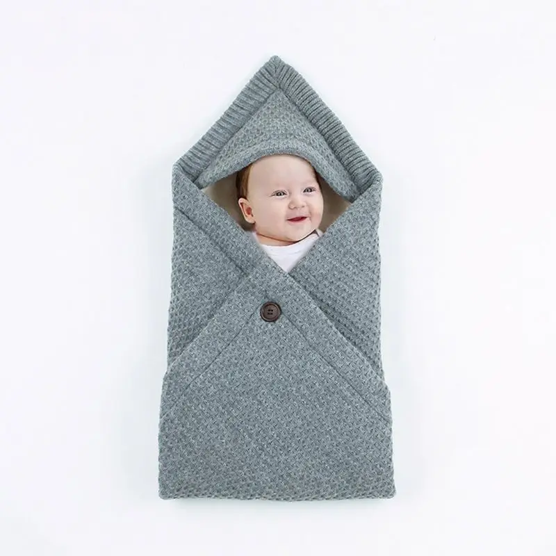Спальный мешок для новорожденного ребенка, вязанный кокон, супер мягкое детское одеяло для пеленания, P31B