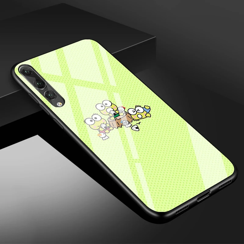 cute huawei phone cases Keroppi Kính Cường Lực Điện Thoại Ốp Lưng Cho Huawei P20 P30 P40 P40 Lite Pro Psmart Giao Phối 20 30 Bao Vỏ phone case for huawei Cases For Huawei