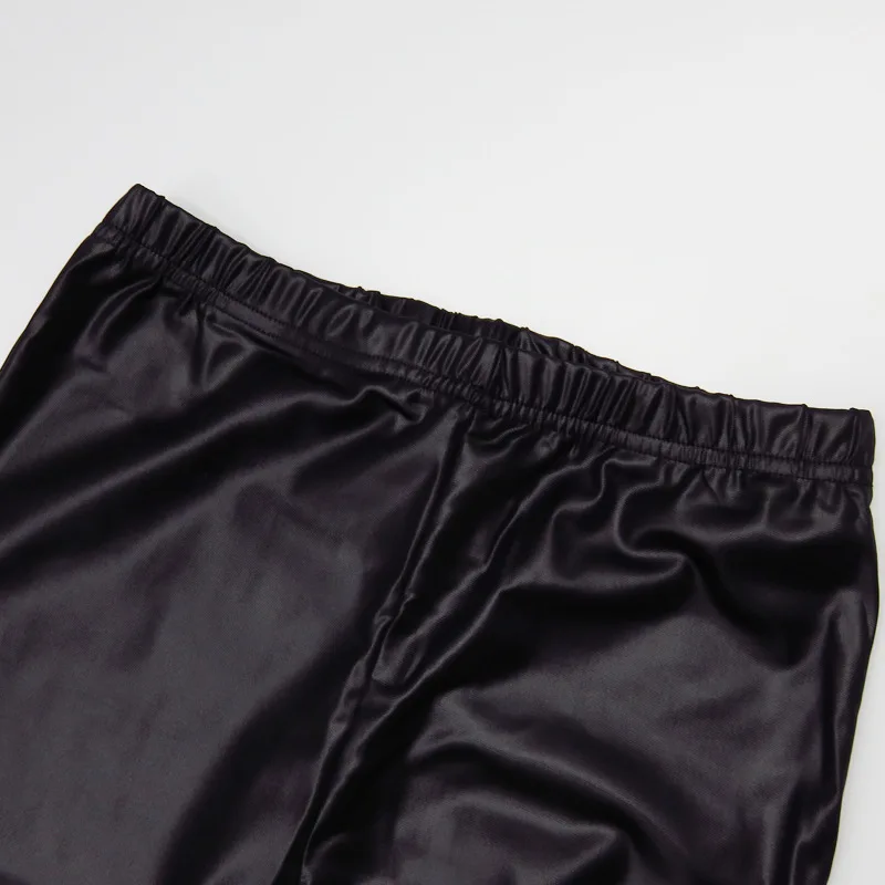 New Style Womens Stretch Faux Leather Pantsbottom High Waisted Faux Leather Pants Zipper Skinny Trousers