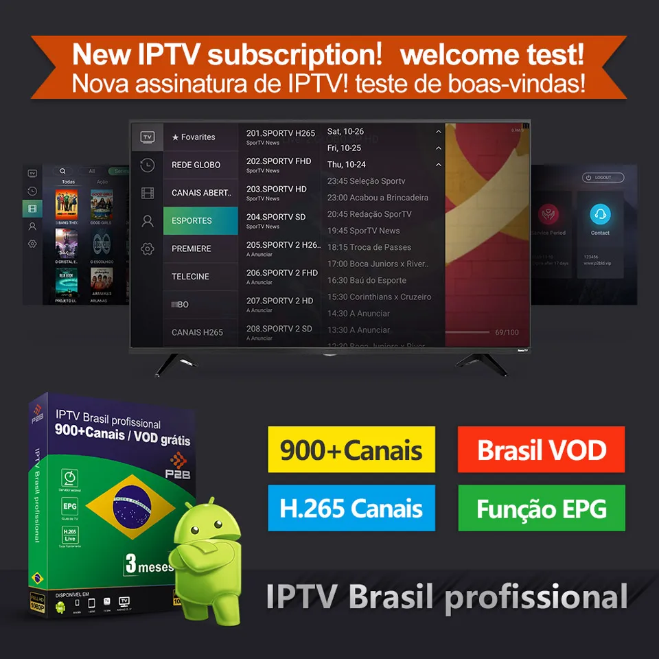 IP tv Бразилия 1 год Android IP tv подписка BLADE H.265 EPG стабильный H tv 900+ каналы бесплатно VOD IP tv Abonnement Бразилия IP tv