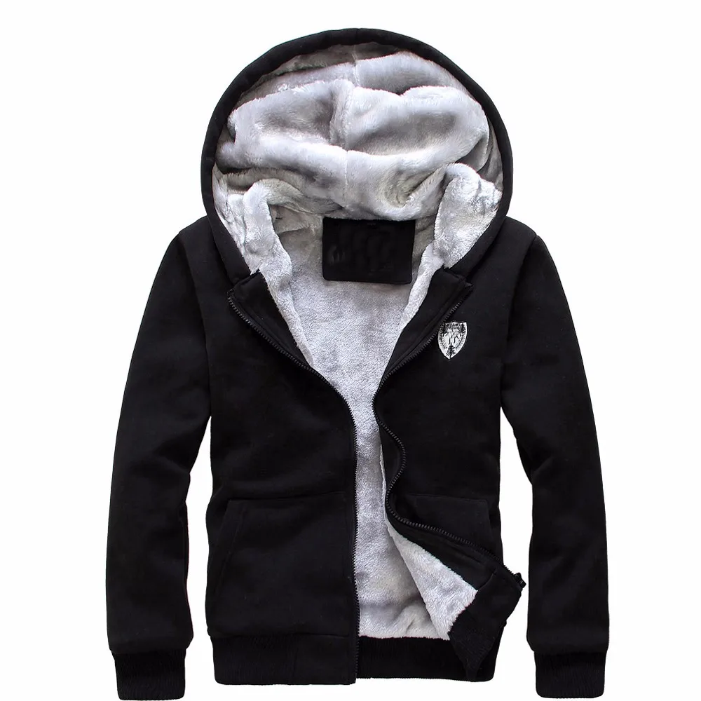 Mens Tracksuit Warm Fleece Sport Hooded Sweatshirt Coat Hoodies+Pants Men Jacket+Pant Warm Fur Inside Winter Sweatshirt 10.18