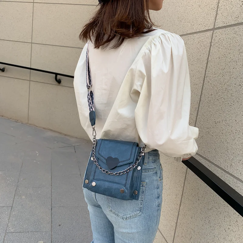 Women's Handbag PU Leather Messenger Crossbody Bag Retro Heart-Shaped Lock Women's Bag Shoulder leather handbag women handbags crossbody bags
