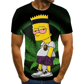 

3D Cartoon Simpsons Summer Men's and Women's 3DT Shirts Harajuku T-shirts Funny Funny Clothing Graphic T-shirts