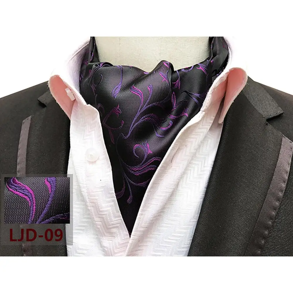 9 Аскотские Галстуки Cravat для мужчин, свадебные узорчатые Галстуки, красные, серые, синие, черные жаккардовые Тканые вечерние деловые шарфы - Цвет: 9