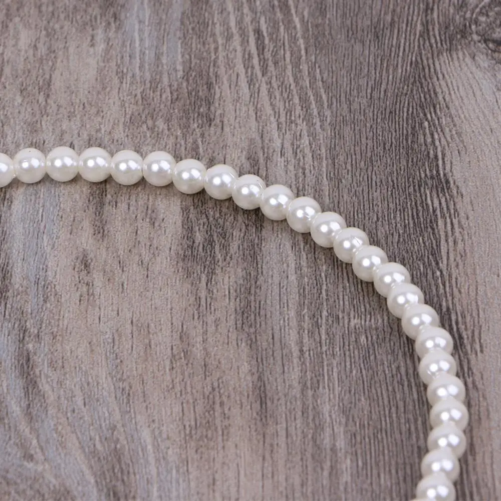 Glossy Faux White Pearl Hairband Headband Hair Band Bands With Hair Holder Hoop