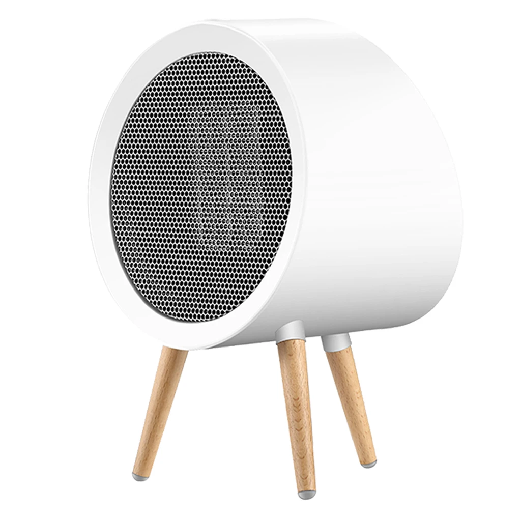 Mini Desktop/Floor Space Heater, Ceramic Heater with 3 Wooden Legs Simple Design