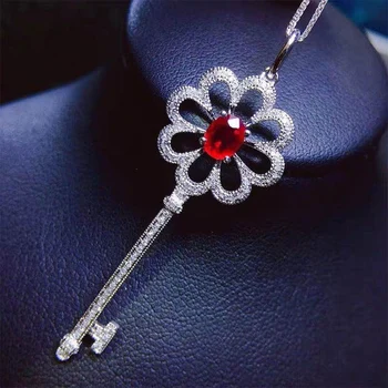 

shilovem Natural New Burning Pigeon Blood Ruby Gemstone pendants Women Real 925 Sterling Silver Fine new gift jcz0405822agml