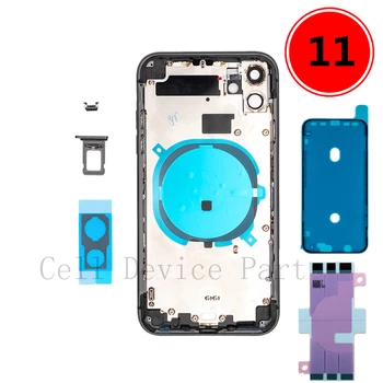 

Replacement Back Door for iPhone 11 Rear Housing Middle Frame and Back Glass Cover with Small Parts,6 Color