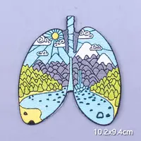 Buy Pulaqi Mountain Space Stripe Applique Patch Iron On Embriodered Patches Fro Clothing Natural Trave Adventure UFO Badge Stickers Online - Image 3