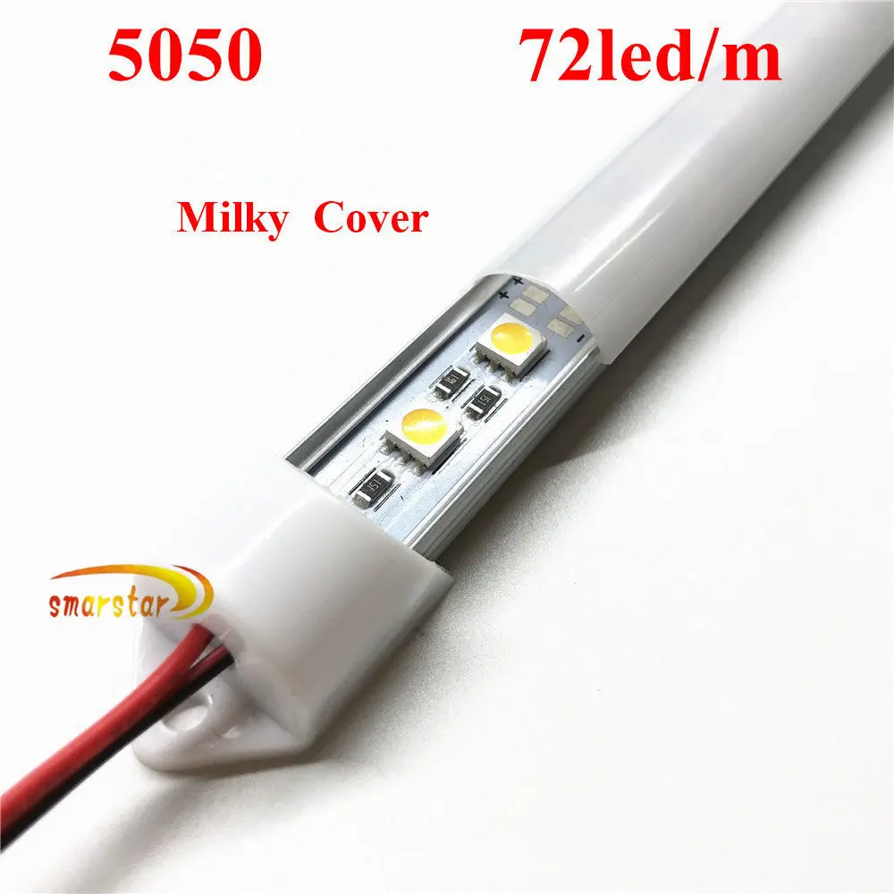 Smarstar 12V 50cm 5050 светодиодный свет бар U алюминиевый корпус дымчатое покрытие прожектора 0,5 м Жесткая светодиодная индикаторная лампа для освещение для домашнего интерьера#1