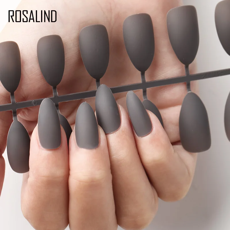 ROSALIND 24 шт гроб поддельные ногти акриловые съемные Советы Искусственные