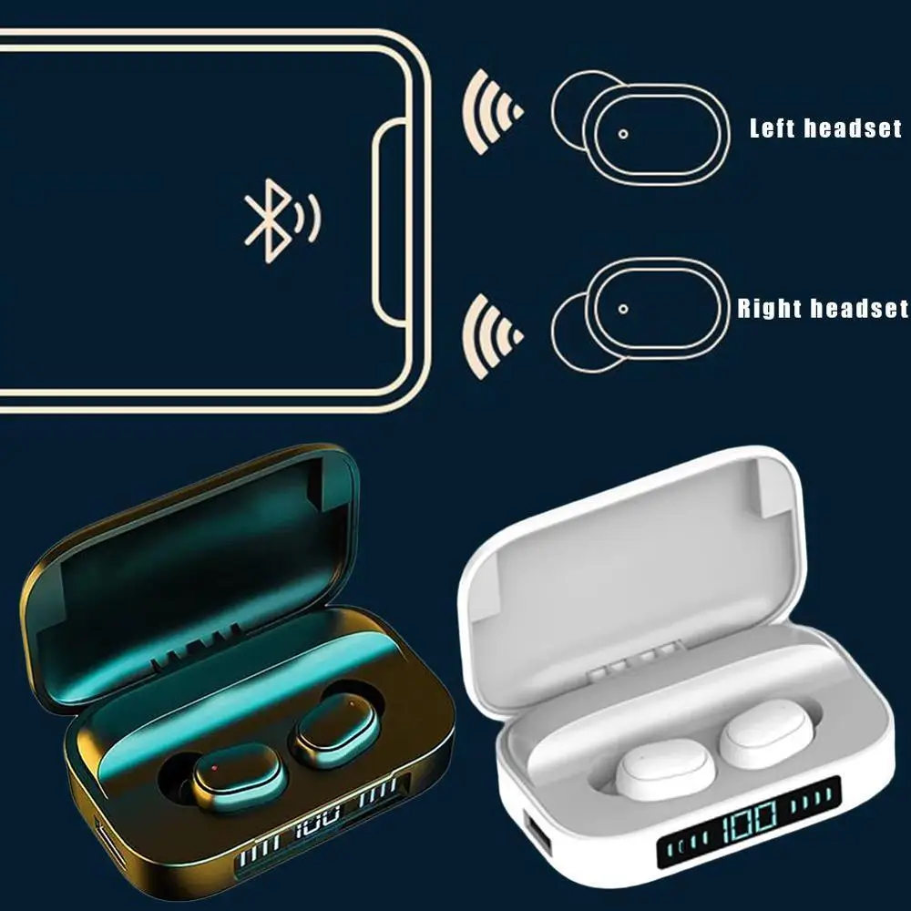 Wireless Bluetooth Earphone with Microphone Sports Wireless For Phone Control Waterproof Headsets Music Earbuds F9A5
