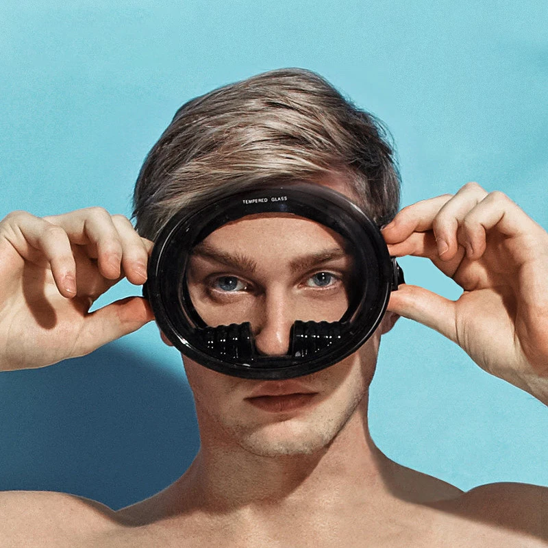 Swimming Goggles Snorkeling Diving Mask Diving Mask Diving Goggles Scuba Free Diving Full Face Mask Anti Leak Wide View Anti-Fog Snorkeling Swimming Goggles Mask with Adjustable Strap